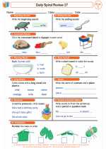 English Language Arts - First Grade - Worksheet: Daily Spiral Review 27