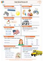 English Language Arts - First Grade - Worksheet: Daily Spiral Review 26