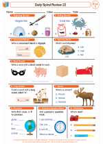 English Language Arts - First Grade - Worksheet: Daily Spiral Review 22