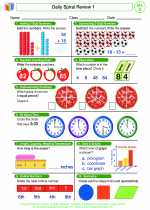 Mathematics - Second Grade - Worksheet: Daily Spiral Review 1, Grade 2