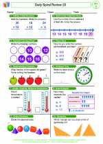 Mathematics - Second Grade - Worksheet: Daily Spiral Review 20, Grade 2
