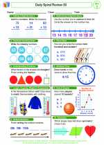 Mathematics - Second Grade - Worksheet: Daily Spiral Review 30, Grade 2