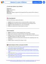 Science - Fifth Grade - Lesson plan: Newton's Laws of Motion - Bundle