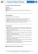 Science - Fifth Grade - Lesson plan: Properties of Matter and Energy - Bundle