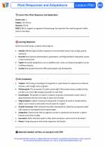 Science - Fifth Grade - Lesson plan: Plant Responses and Adaptations - Bundle