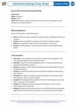 Science - Fifth Grade - Lesson plan: Interactions Among Living Things - Bundle