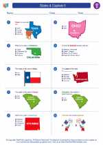 Social Studies - Fourth Grade - Worksheet: States & Capitals II