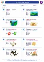 Social Studies - Sixth Grade - Worksheet: Ancient Trade Routes