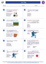 Social Studies - Fourth Grade - Worksheet: Civil War