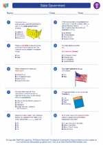 Social Studies - Fourth Grade - Worksheet: State Government