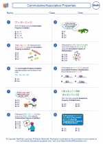 Mathematics - Fourth Grade - Worksheet: Commutative/Associative Properties