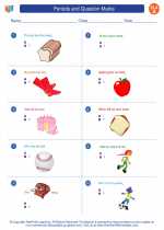 English Language Arts - First Grade - Worksheet: Periods and Question Marks