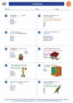 English Language Arts - Fourth Grade - Worksheet: Vocabulary