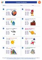 English Language Arts - Third Grade - Worksheet: Content Vocabulary
