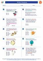 English Language Arts - Third Grade - Worksheet: Written Directions