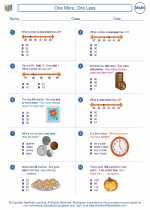 Mathematics - Second Grade - Worksheet: One More, One Less
