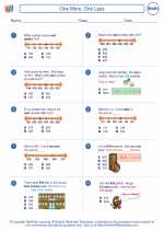 One More One Less Mathematics Worksheets And Study Guides Second Grade