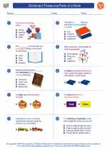 English Language Arts - Third Grade - Worksheet: Dictionary/Thesaurus/Parts of a Book