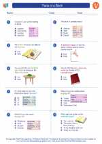 English Language Arts - Second Grade - Worksheet: Parts of a Book