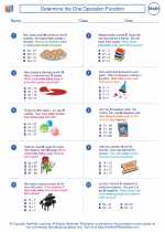 Mathematics - Third Grade - Worksheet: Determine the One Operation Function